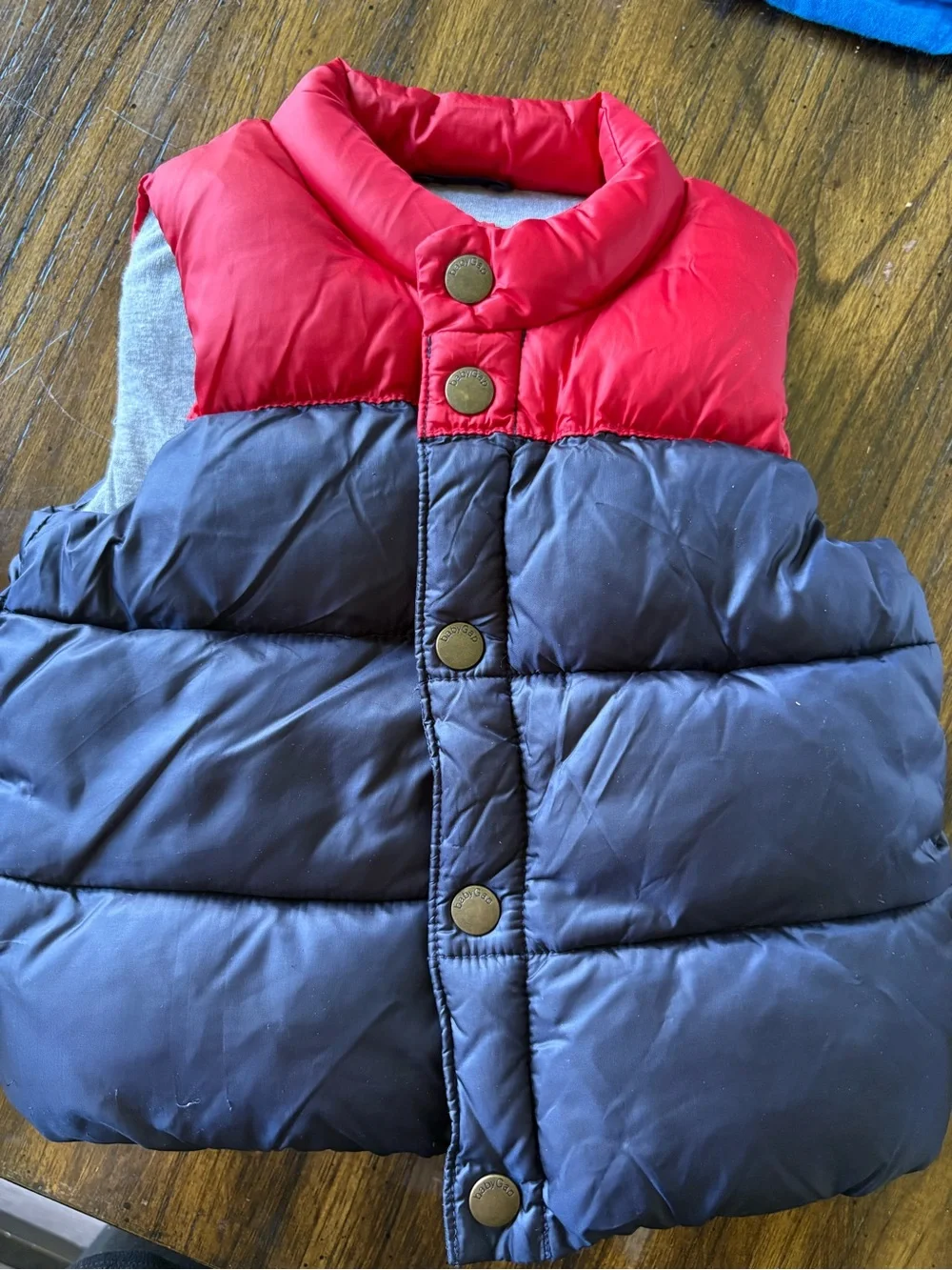 GAP Red and Navy Quilted Puffer Vest for Kids